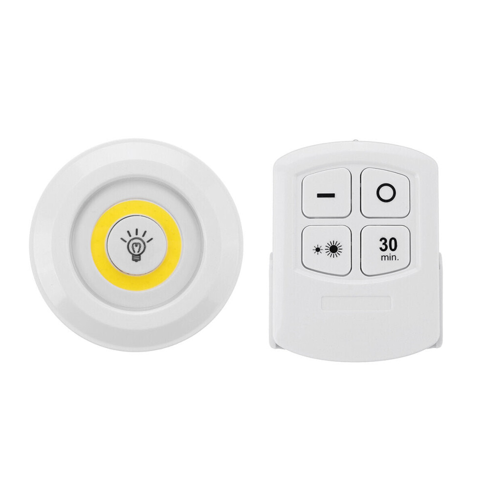 (1pc, White Light) 1/3PCS Under Cabinet Lights Closet Kitchen Counter COB Puck Light+Remote Control