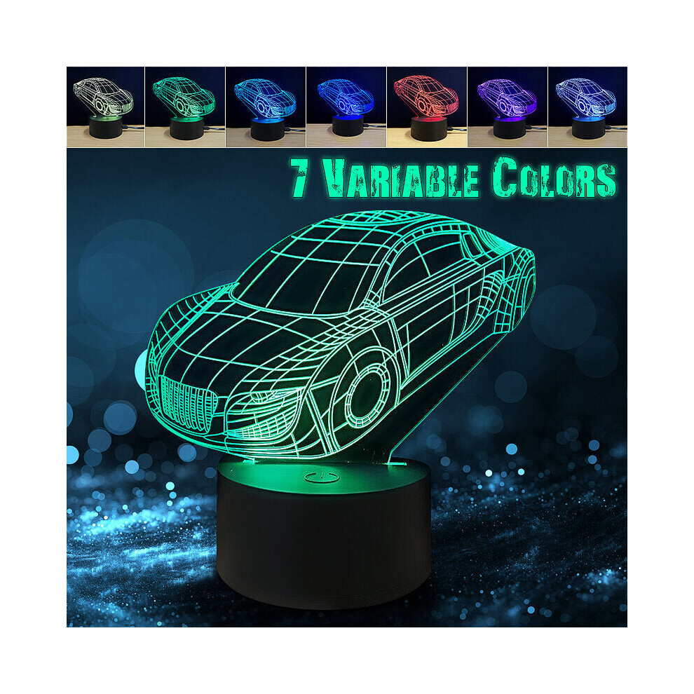 USB Touch Sensor Racing Car Desk Lamp Colorful LED Bedside Table Light