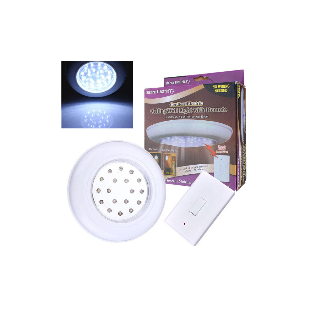 Battery Operated Wireless LED Night Light Remote Control Ceiling Light