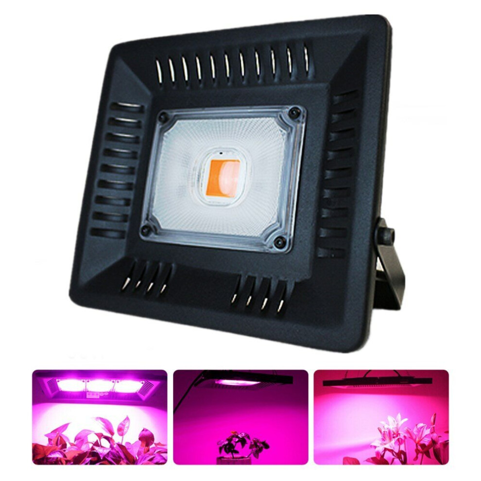 (50W, EU Plug) Full Spectrum 30W 50W COB LED Grow Light Waterproof Phyto Lamp for Indoor Plant Vegetable Flower AC220V