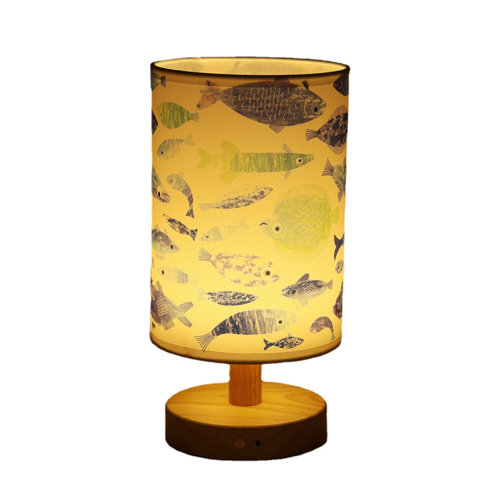 (Small fish) Touch Dimmer Table Lamp Modern LED Chrome Lampshades For Home Bedroom Light USB-image-OPC-PCJVZSP-NEW