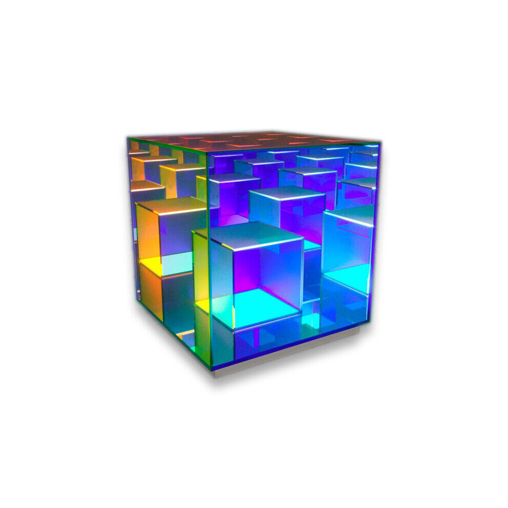 (Cube box-M) Cube LED Color Table Lamp Cube Box Acrylic Color Table Lamp for Bedroom Living Room