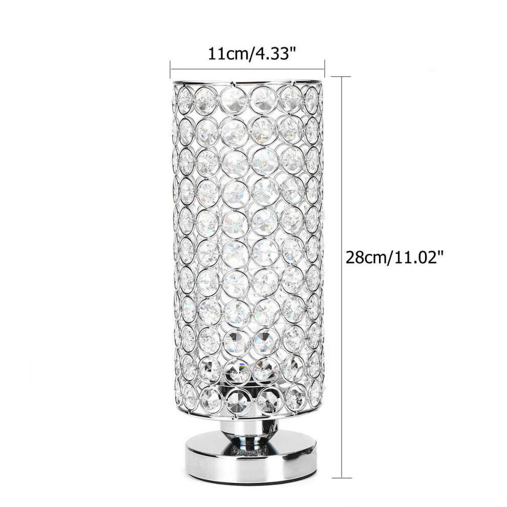 (E27 EU Plug) Modern Design Table Lamp Crystal Dimmer Lounge Bedside Table Light Home E27/E26