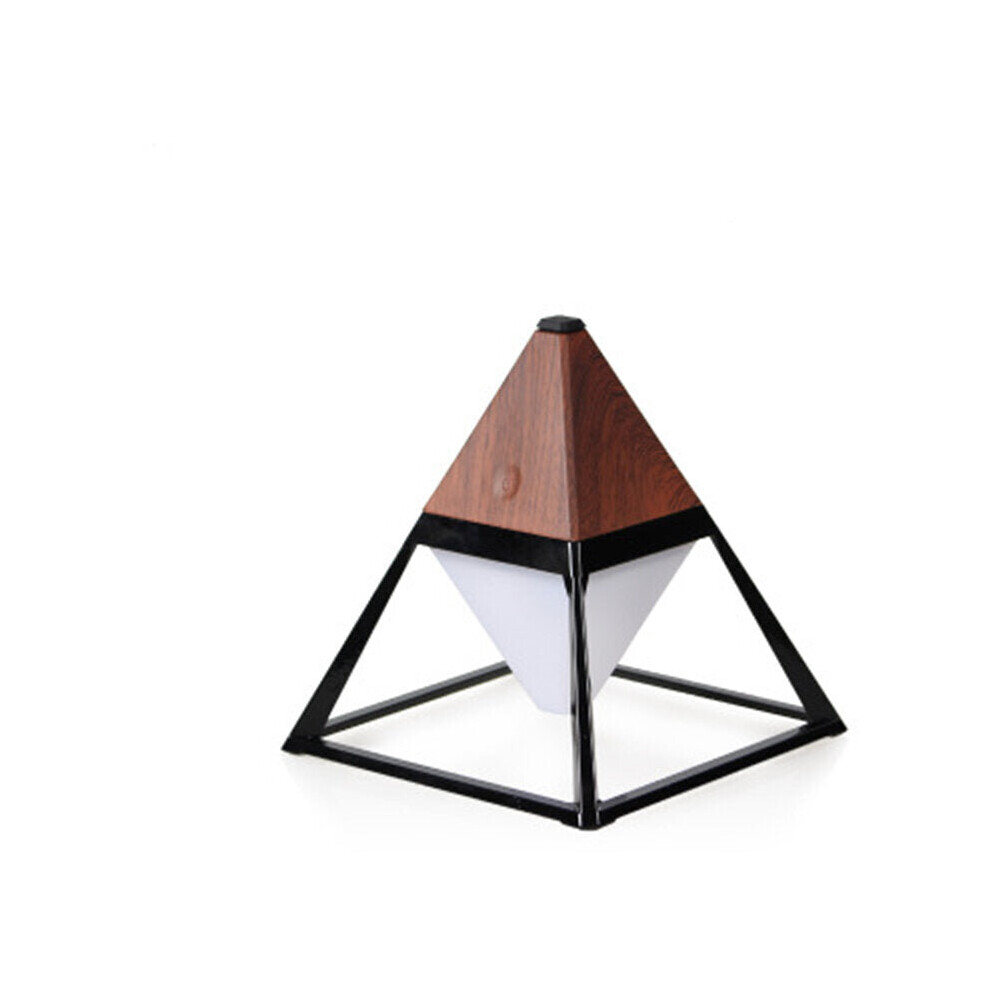 (Dark) Diffuser LED Night Light USB Interface Charging Wall Lamp Art Pyramid Shape 2200mAh Battery Life