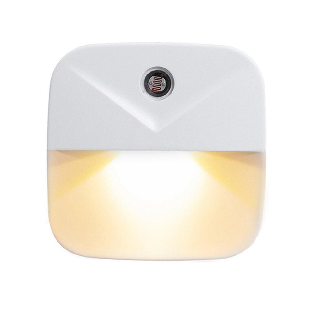 (Warm White) Mini LED Night Light Plug-In Wall Lamp Light Sensor Control For Kids Bedroom