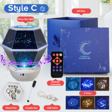 (Style C) 3 Styles Colorful Starry Sky Light LED Projector Music Romantic Lamp Night Light