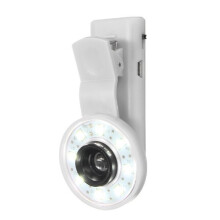 (White) Mini Clip Portable 8 LED Fill Flash Selfie Light For iPhone 6 Samsung
