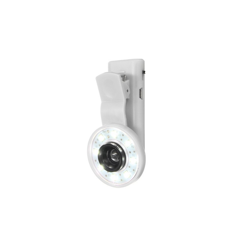(White) Mini Clip Portable 8 LED Fill Flash Selfie Light For iPhone 6 Samsung