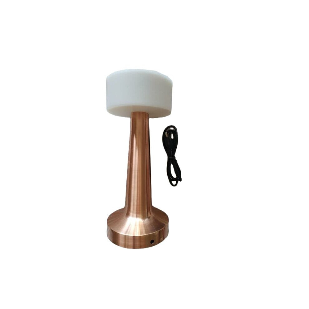 (Rose Gold, Three-color dimming) LED Touch Sensor Lamp Rechargeable Portable Night Light for Restaurant Cafe Outdoor Table Lamps Bedside Decor Atmosphere Lights
