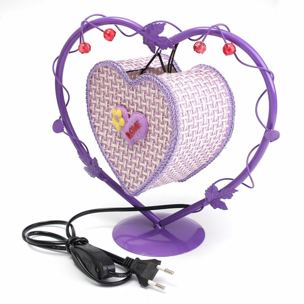 (Purple) Vintage Artificial Light Love Heart Antique Table Lamp Gift Room Decor-image-OPC-PCJW25F-NEW