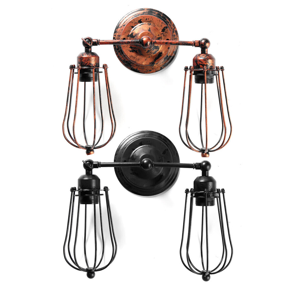 (Rust Color) Industrial Wall Light Mounted Sconce Iron Retro Lamp Fixture Room Decor