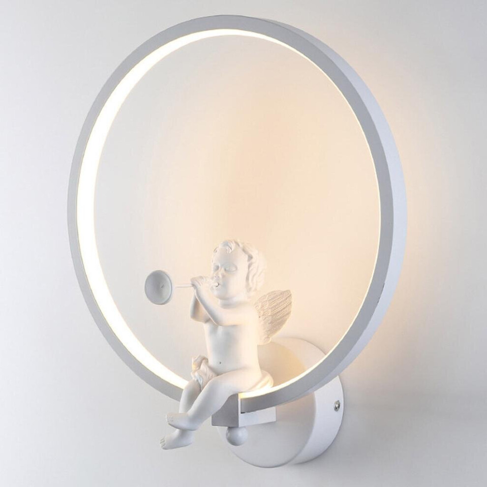 (White, White Light) Modern Acrylic Angel Light LED Lamp Nordic Led Belt Room Wall Decor