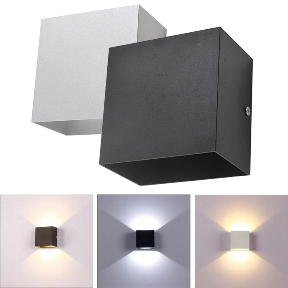 (Silver, Warm Light) 12W COB LED Up Down Wall Lamp Waterproof IP65 for Outdoor Indoor Living room Aisle AC85-265V