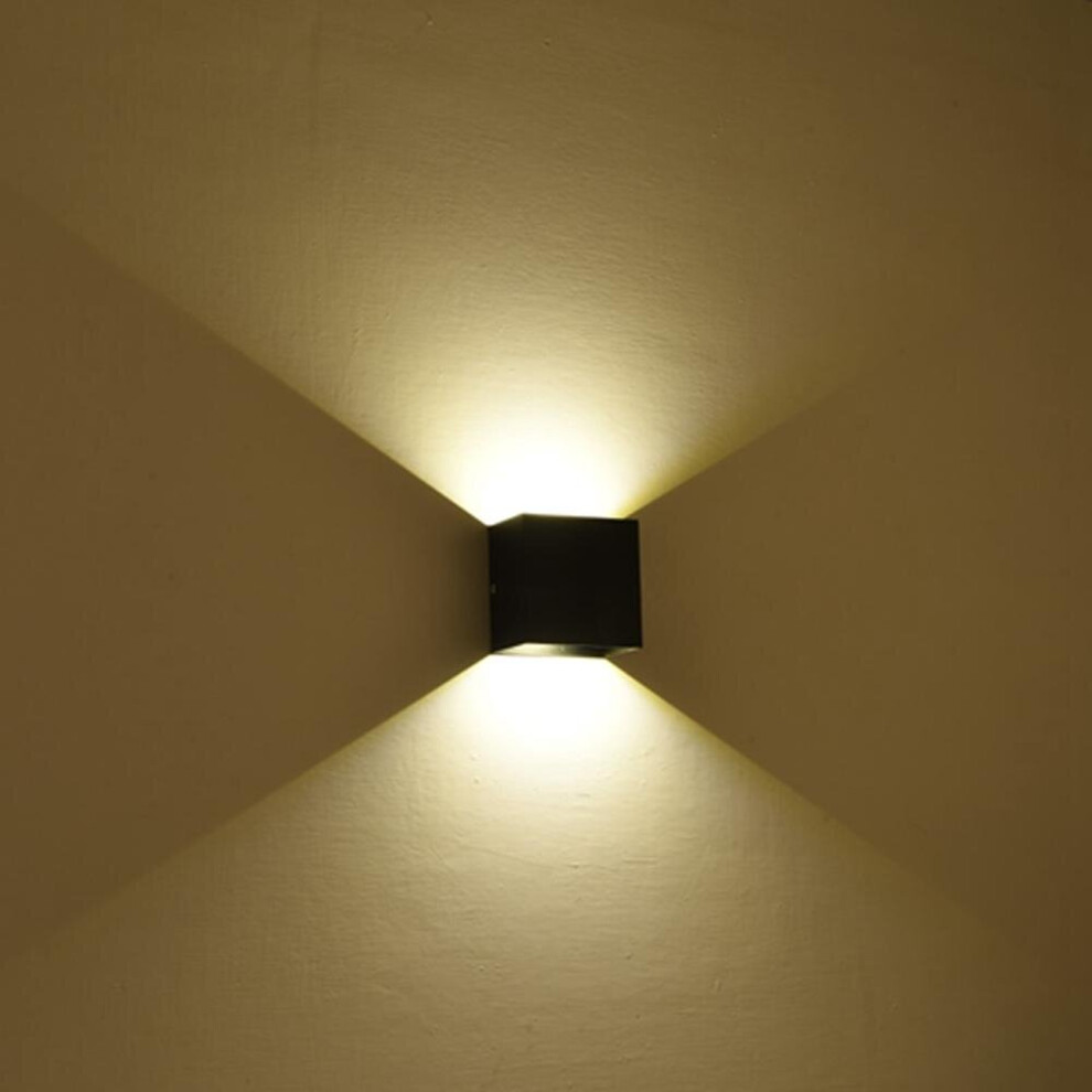 (Black, Warm Light) Modern 12W COB LED Up Down Wall Lamp Non-waterproof for Indoor Aisle Living Room AC85-265V