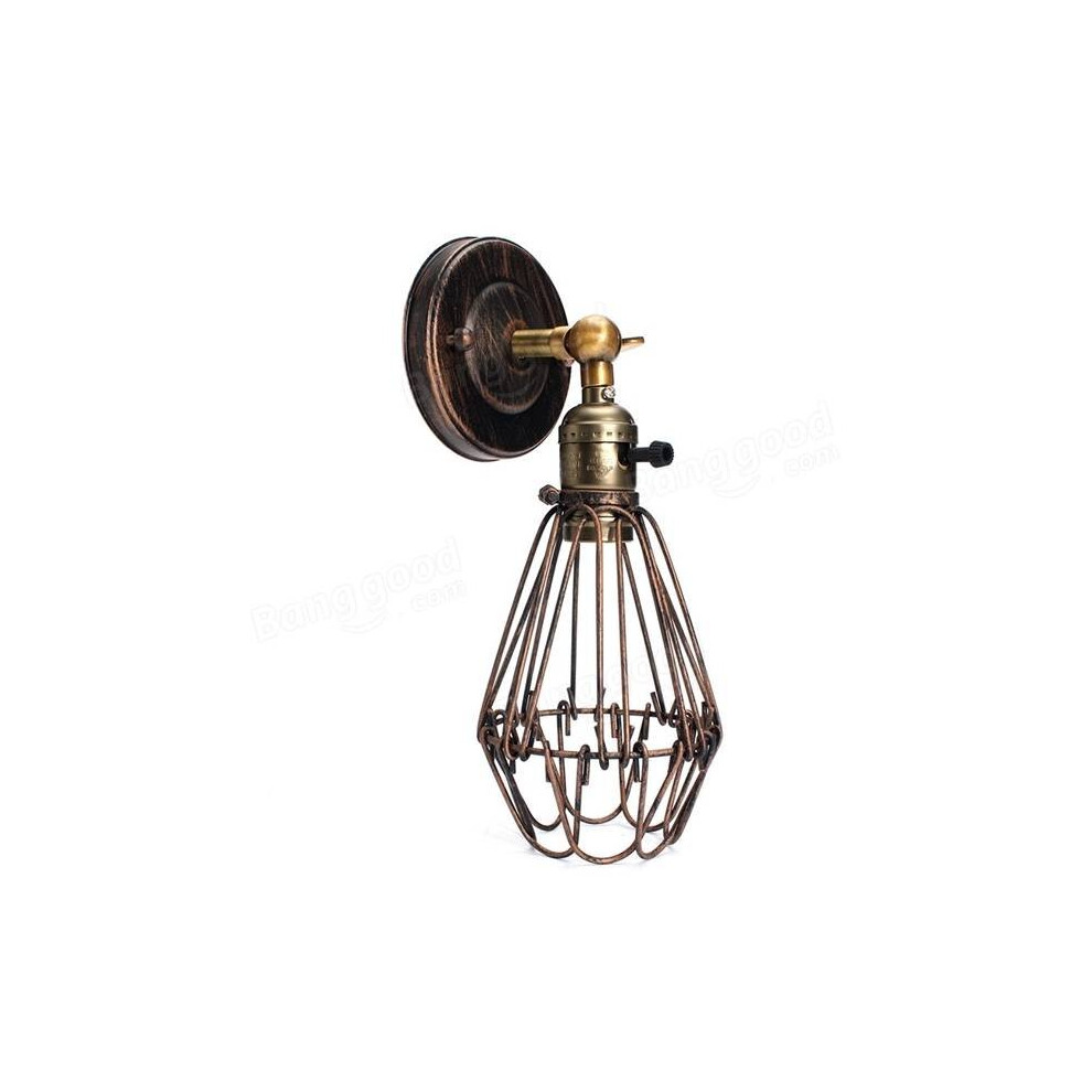 (Red Bronze) Metal Vintage Rustic Sconce Wall Light Edison Lamp Bulb Fixture