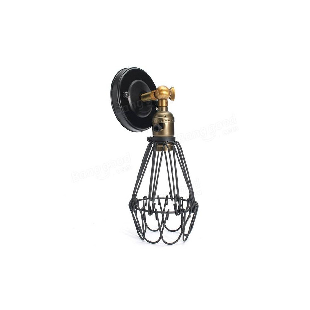 (Black) Metal Vintage Rustic Sconce Wall Light Edison Lamp Bulb Fixture