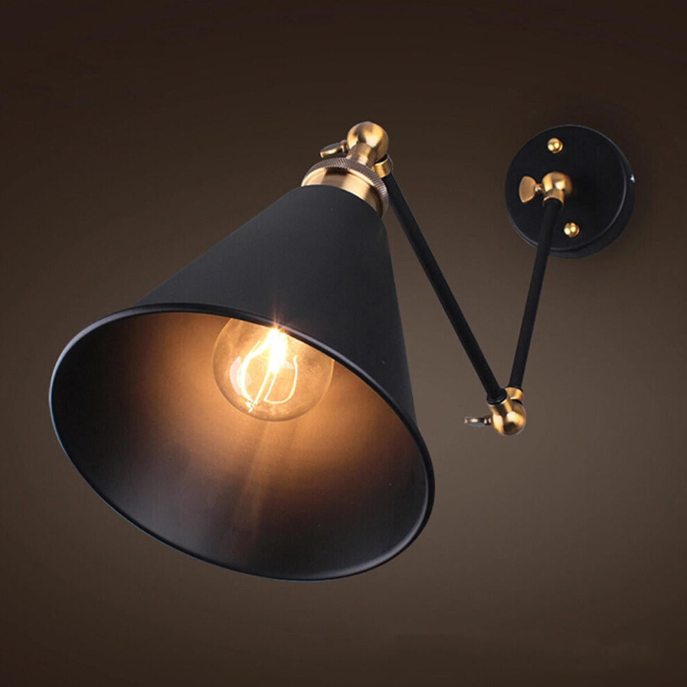 Industrial Swing Arm Sconce Wall Light Loft Lamp Fixture Fitting(Material: Copper+Iron)