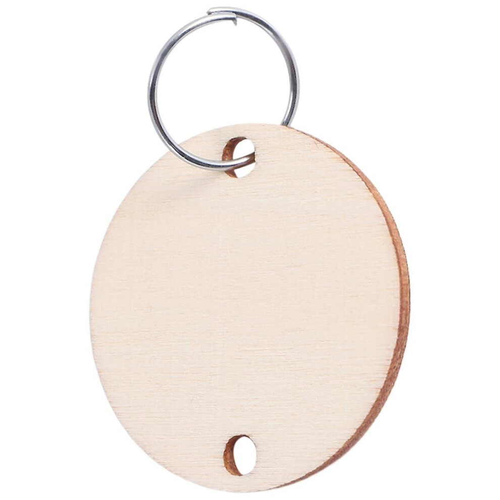 100 Pieces Round Wooden Discs With Holes Birthday Board Tags And 100 Pieces 15 Mm Rings For Arts An