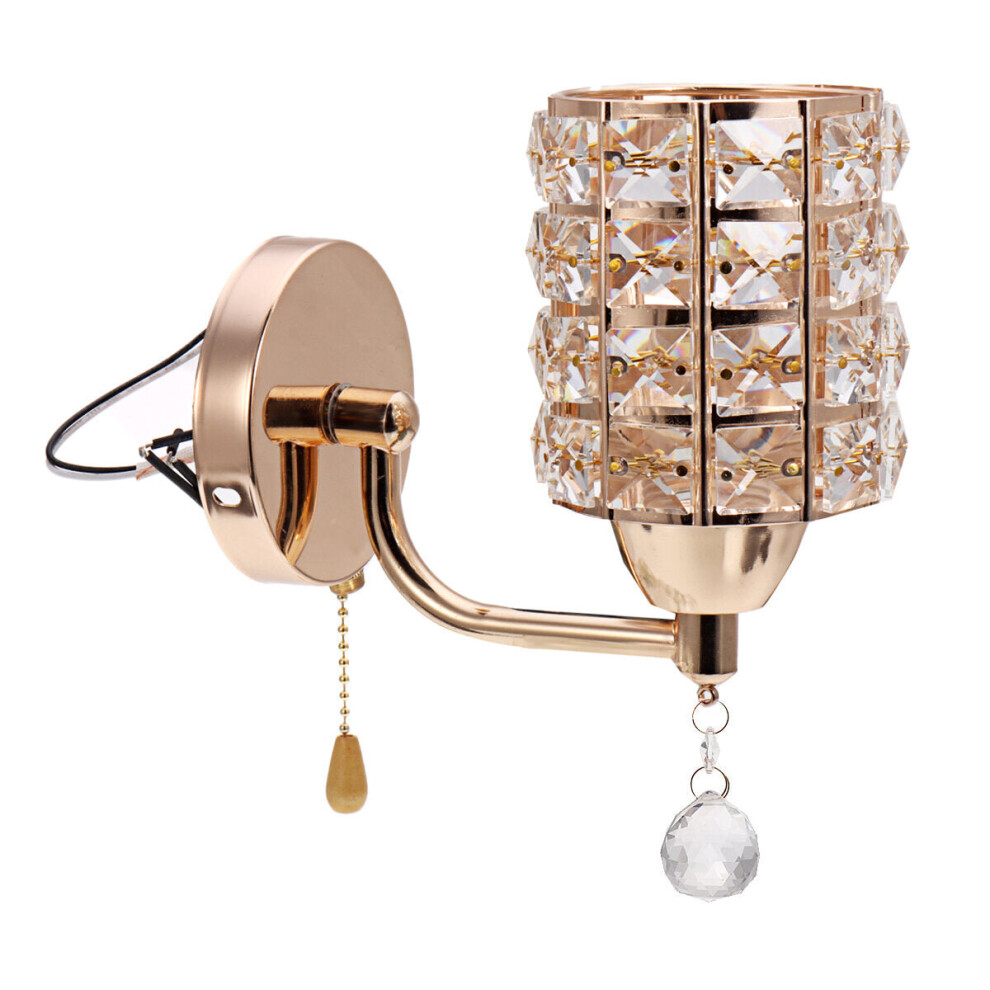 (Golden) Luxury Crystal Wall Light Modern Bedroom Aisle Sconce Lighting Lamp Fixtures Without Bulb