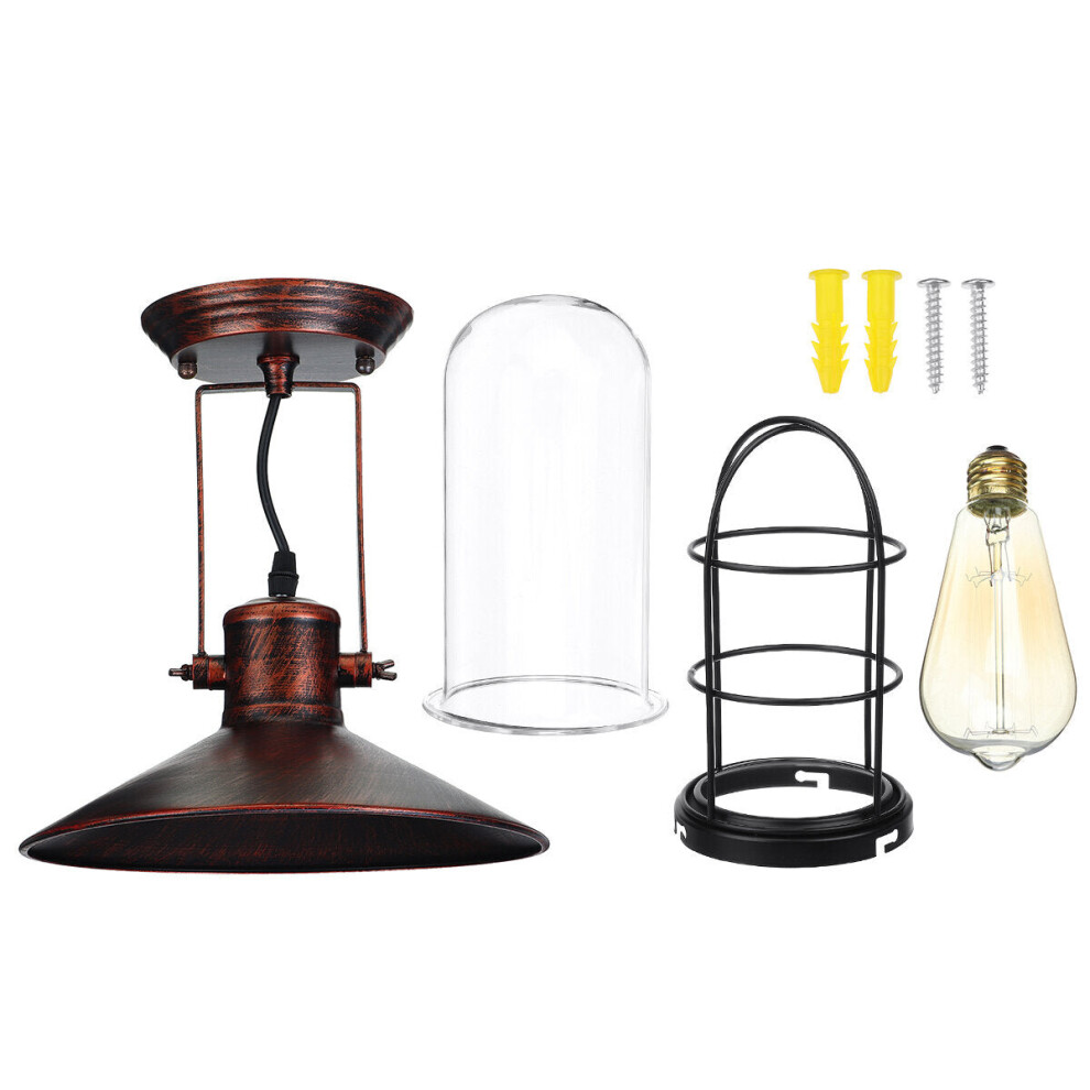 (Rusty Red) 110-240V Wall Lights Industrial Sconce Lamps 240 Adjustable Angle Vintage Art Decoration