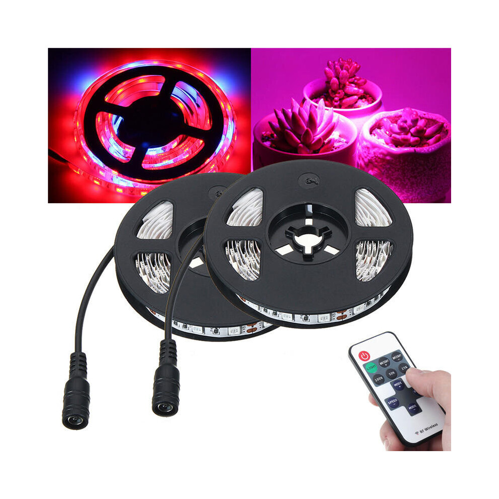 (Yes) DC12V 2M Red:Blue 5:1 Full Spectrum LED Grow Strip Hydroponic Plant Light Kit