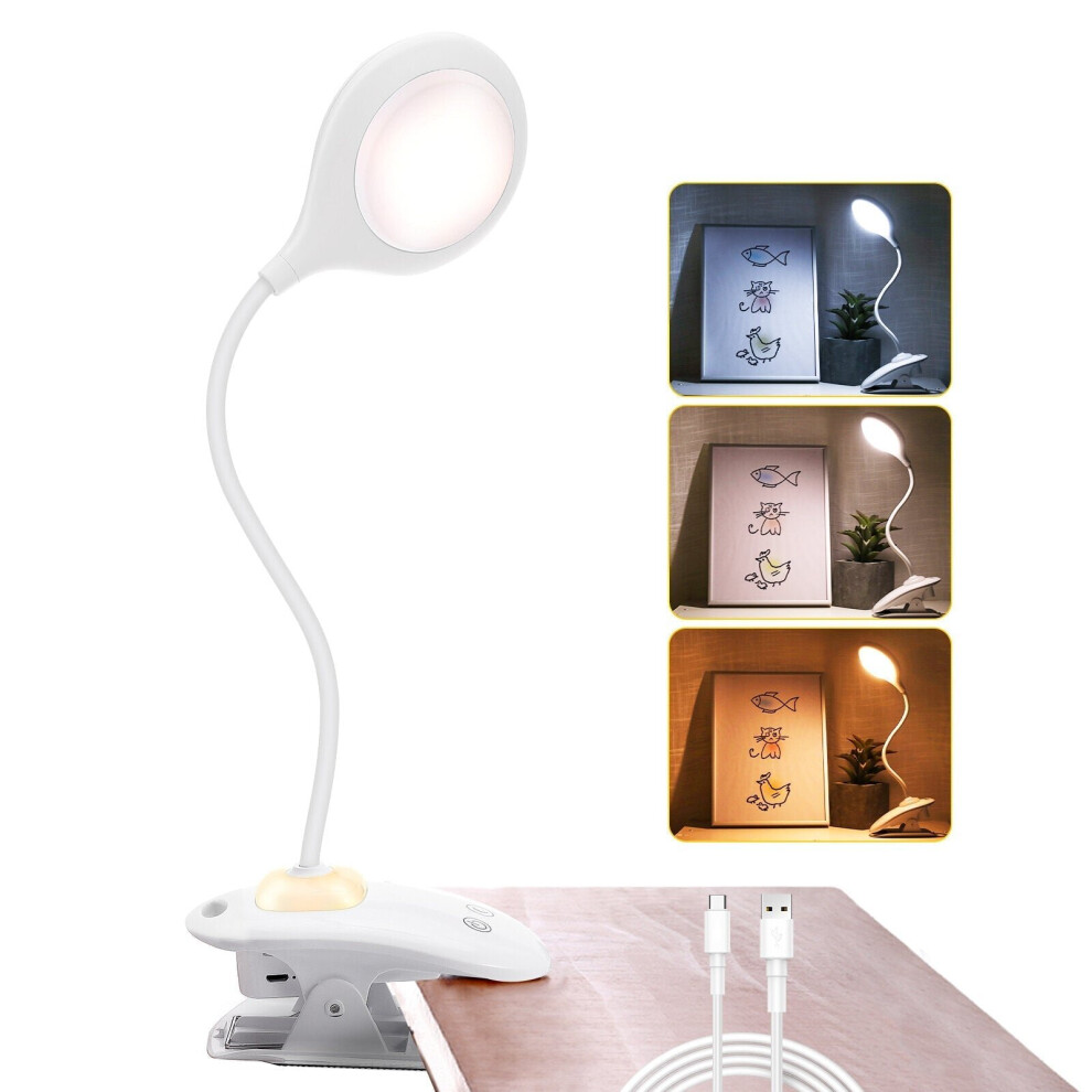 Touch Reading Lamp LED Clamp Lamp USB Dimmable Bed Light Clip Desk Light