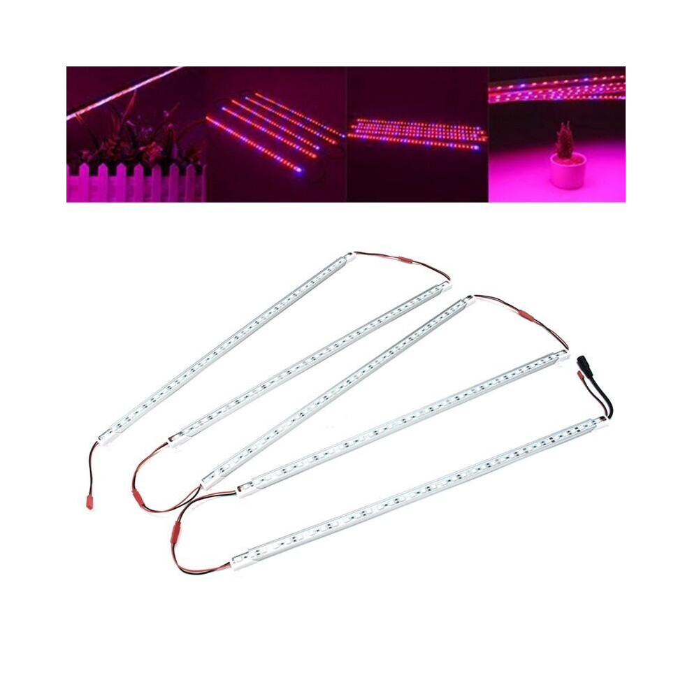 (Yes) 5PCS 50CM SMD5050 Red:Blue 5:1 Grow Plant LED Strip Light with Connector for Greenhouse DC12V