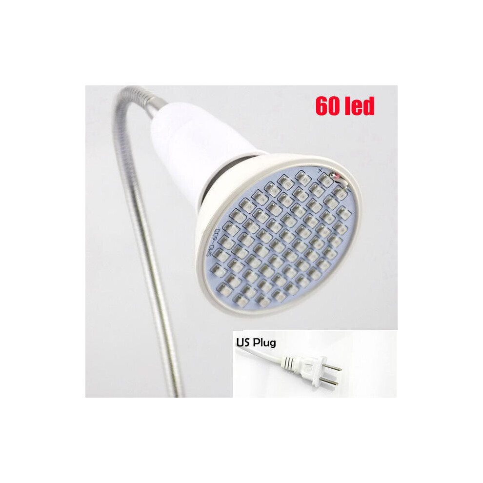 (60LED US Plug) 60 126 200 LED Plant Grow Light Bulb 360 Desk Chip Flexible Growth Lamp for Greenhouse Flower