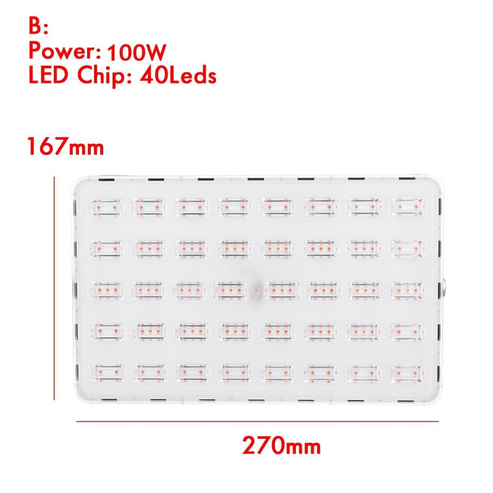(100W) 500W 100W LED Grow Light Hydroponic Full Spectrum Flower Bloom Indoor Outdoor Seeds Planting Lamp AC220V