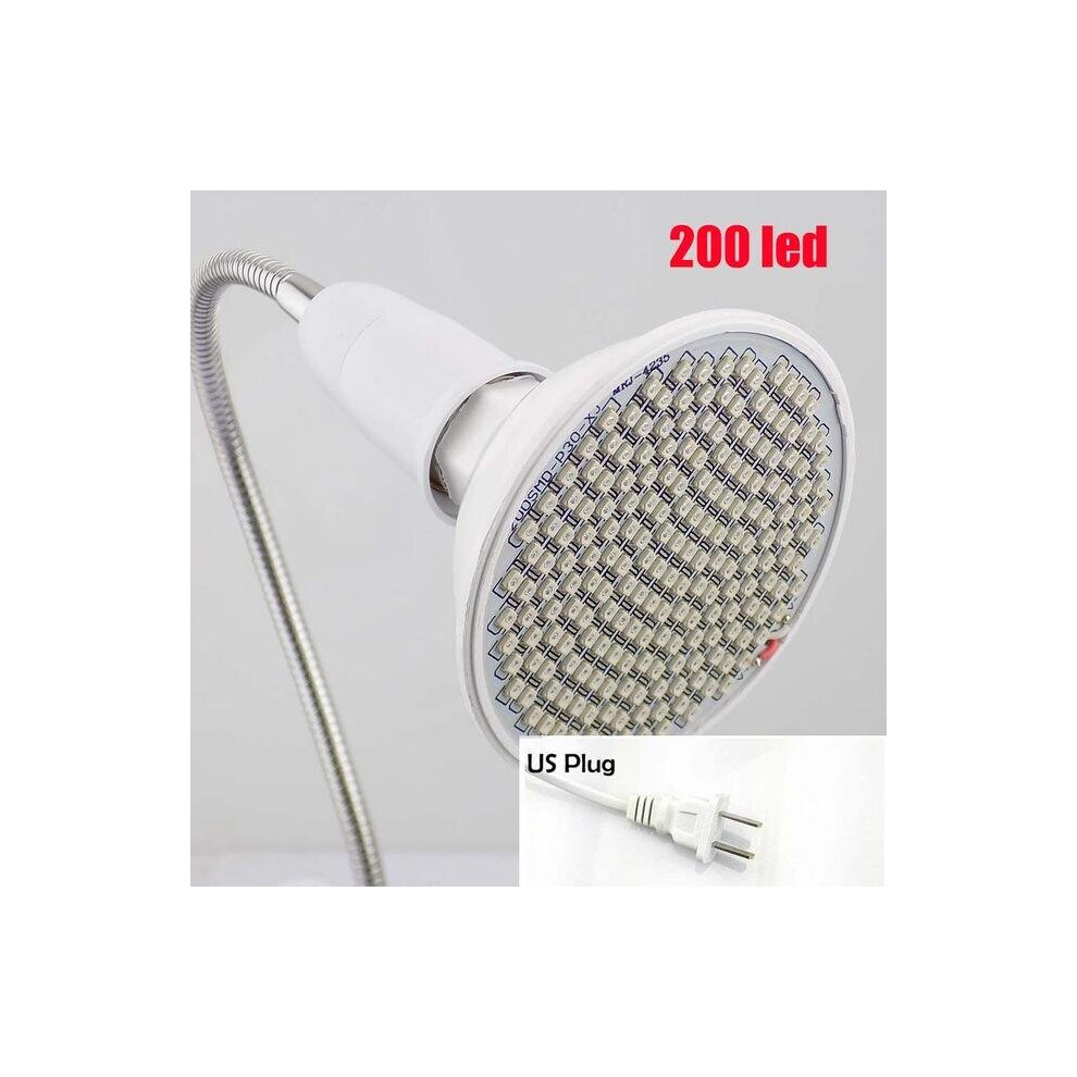 (200LED US Plug) 60 126 200 LED Plant Grow Light Bulb 360 Desk Chip Flexible Growth Lamp for Greenhouse Flower