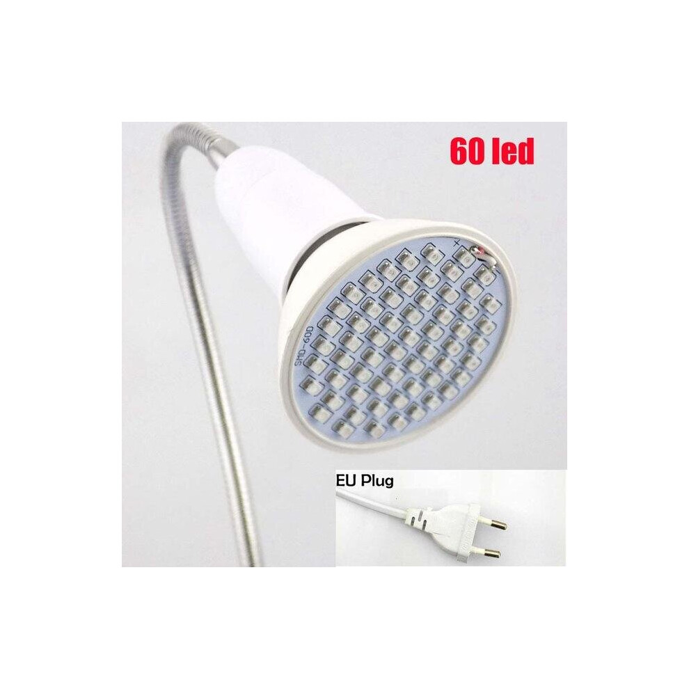 (60LED EU Plug) 60 126 200 LED Plant Grow Light Bulb 360 Desk Chip Flexible Growth Lamp for Greenhouse Flower