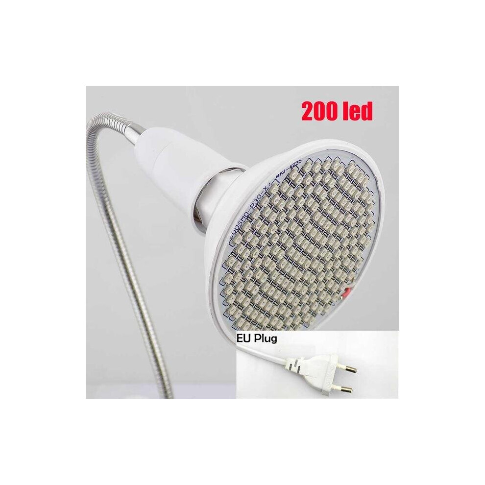 (200LED EU Plug) 60 126 200 LED Plant Grow Light Bulb 360 Desk Chip Flexible Growth Lamp for Greenhouse Flower