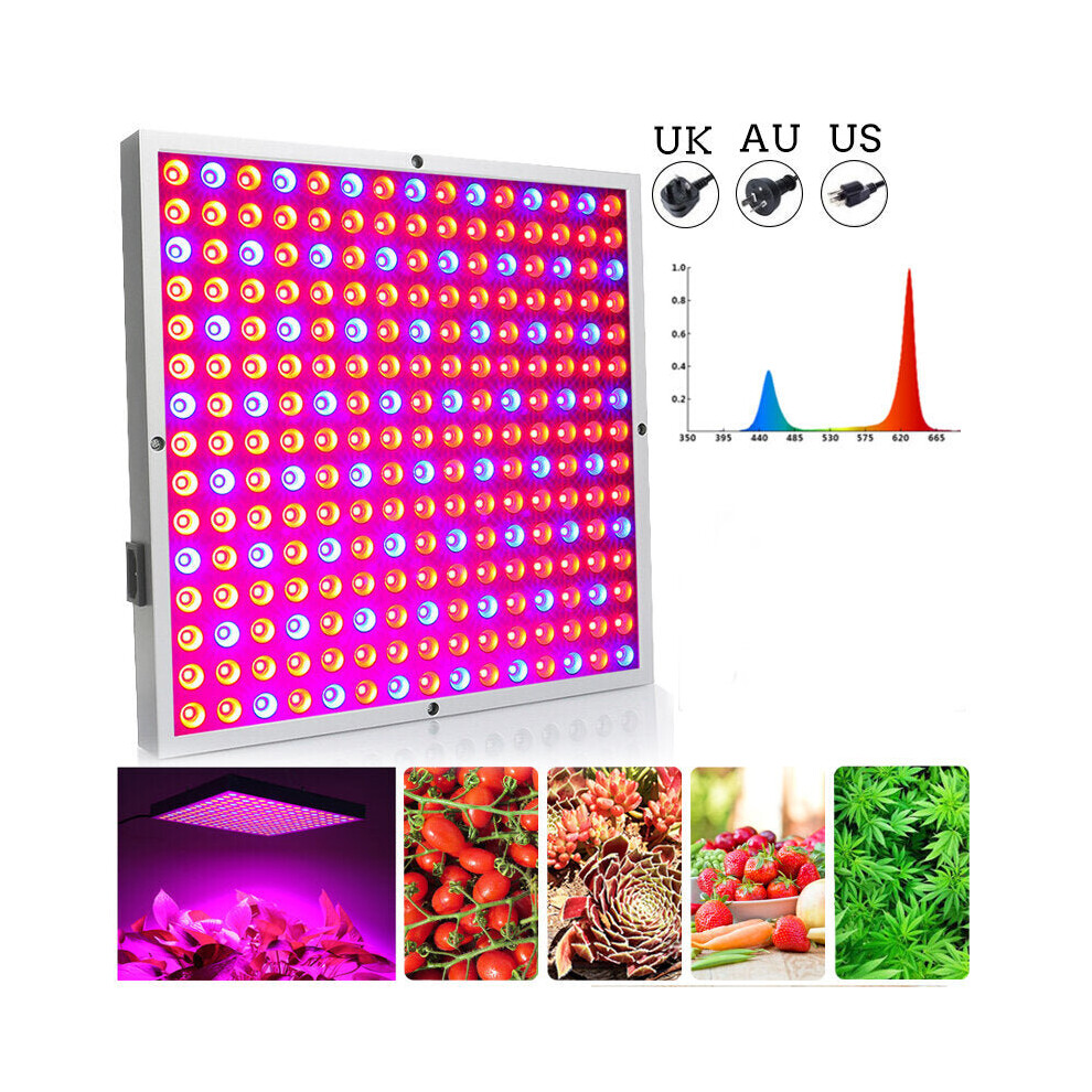 (UK Plug) 45W LED Grow Light Panel Growing Lamp Hydroponics Indoor Flower Veg Bloom Lighting AC85-265V