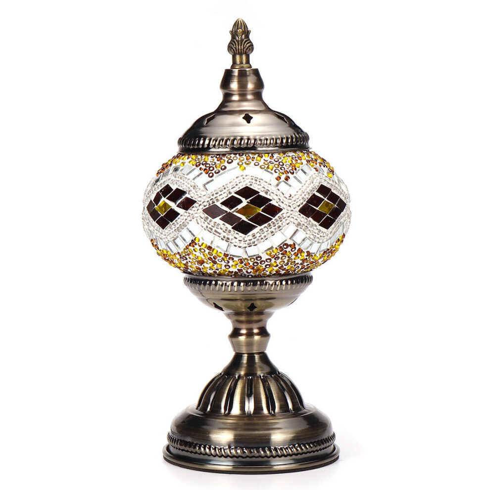 (Type C) E27 Handmade Retro Turkish Moroccan Romantic Table Lamp Home Bar Fixture Decor