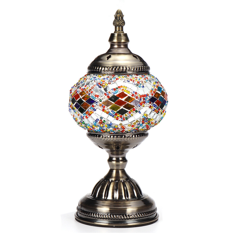(Type  B) E27 Handmade Retro Turkish Moroccan Romantic Table Lamp Home Bar Fixture Decor
