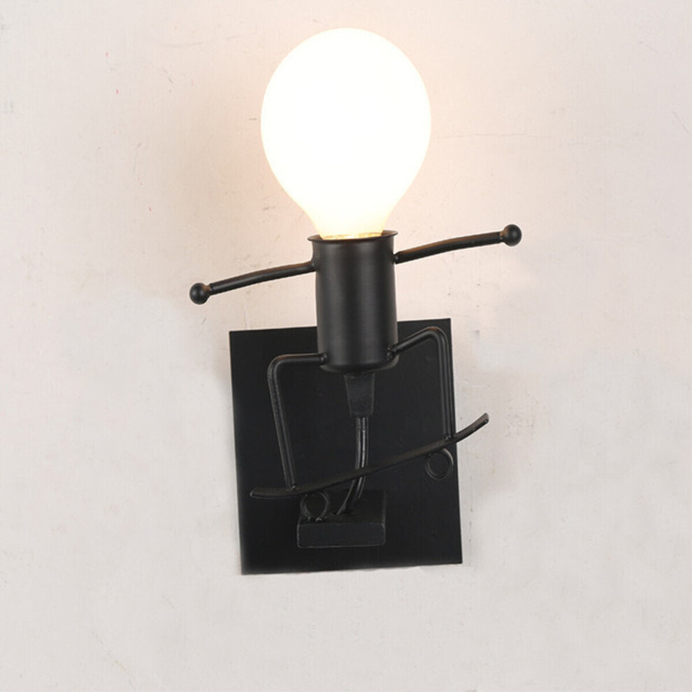 (Black) 220V Wall Iron LED Sconce Light Lamp Creative Design Living room Bedroom