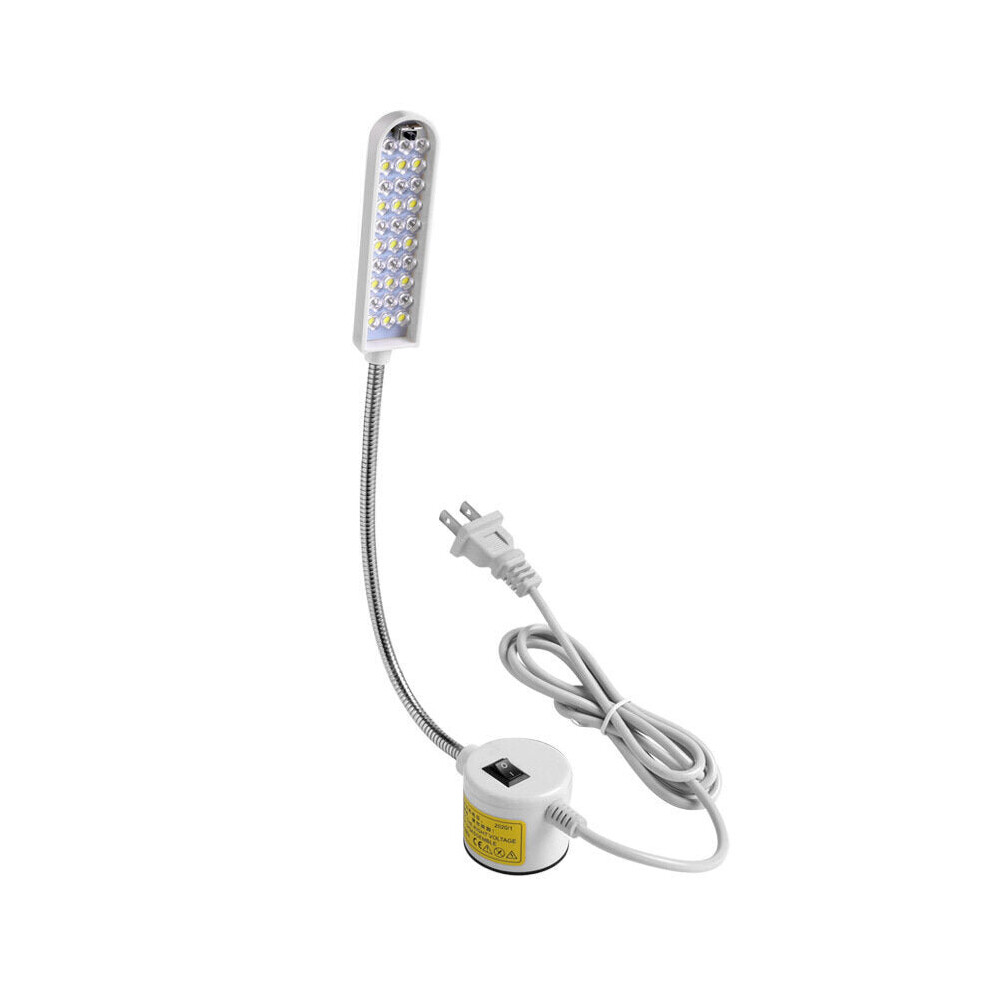 (20LED) 20/30LED US Plug Purple & White Light Color Sewing Machine Work Light Car Clothing Light Magnetic Base Lamp Industrial Lighting