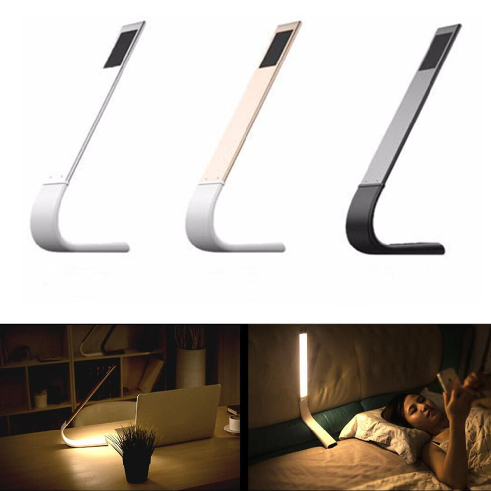 (Gold) Dimmable Touch Sensor Control USB Charging LED Table Light for Reading Study