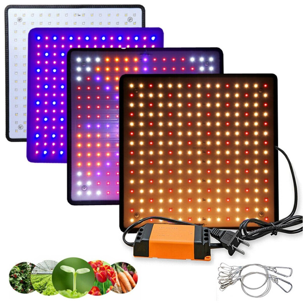 (US Plug, Red + Blue) 1200W LED Grow Light Bulb Plant Lamp Panel for Indoor Hydroponic Flower Vegetable