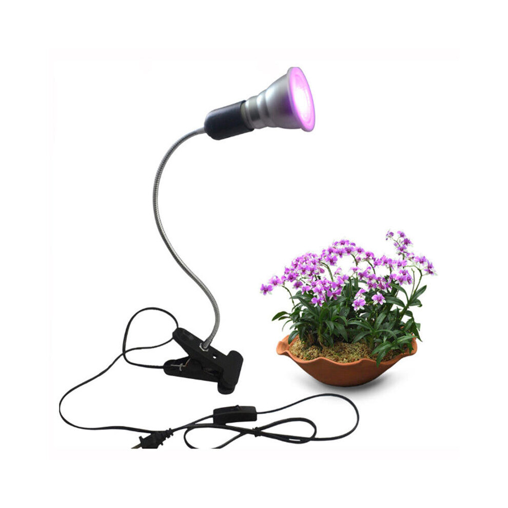 7W LED Growing Light Desk Clip 360 Gooseneck Growth Lamp Indoor Greenhouse Plants Vegetables