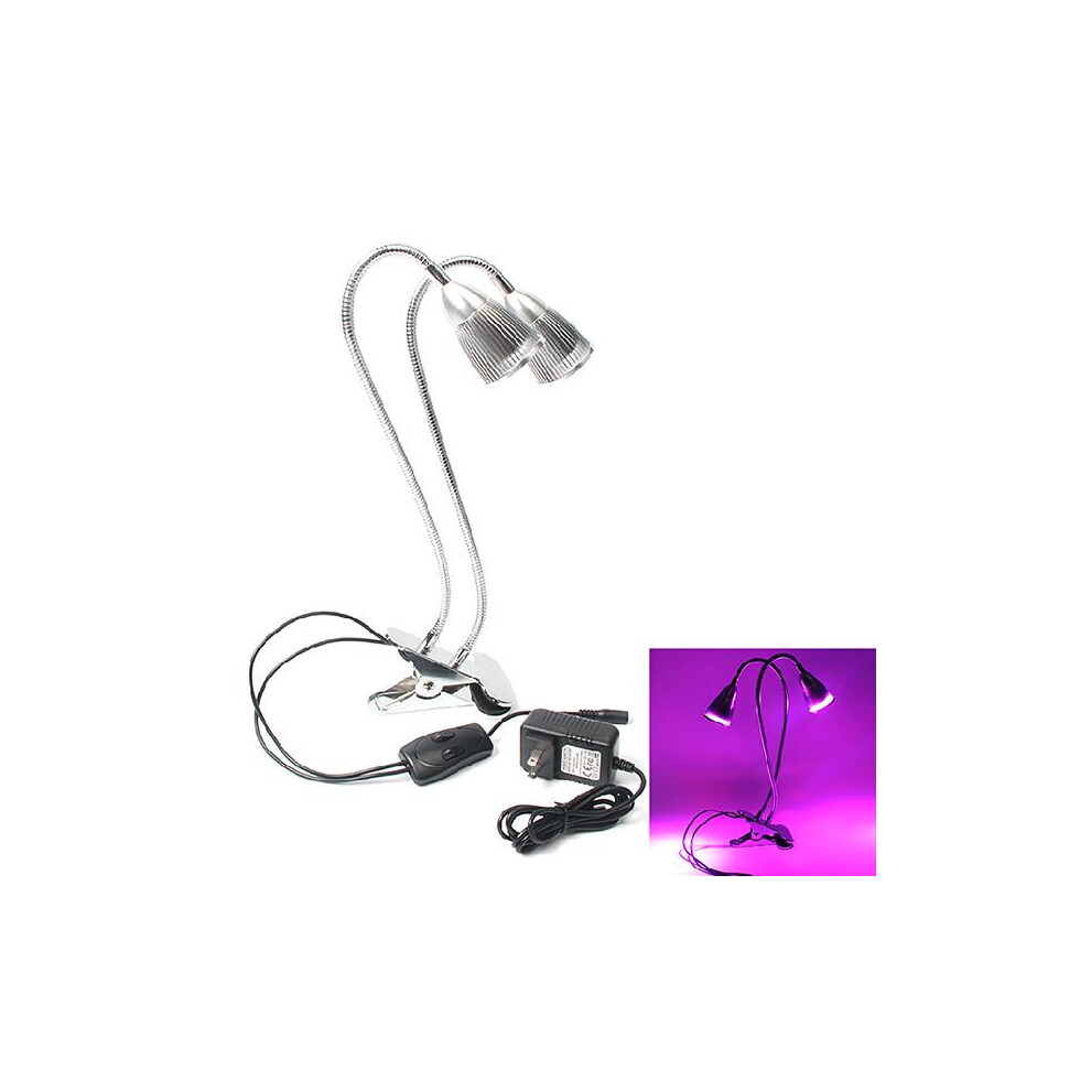 DC12V 14W Double Lamp Holders Double Switches 8 Red Light 6 Blue Light Plant Grow Light With Clip