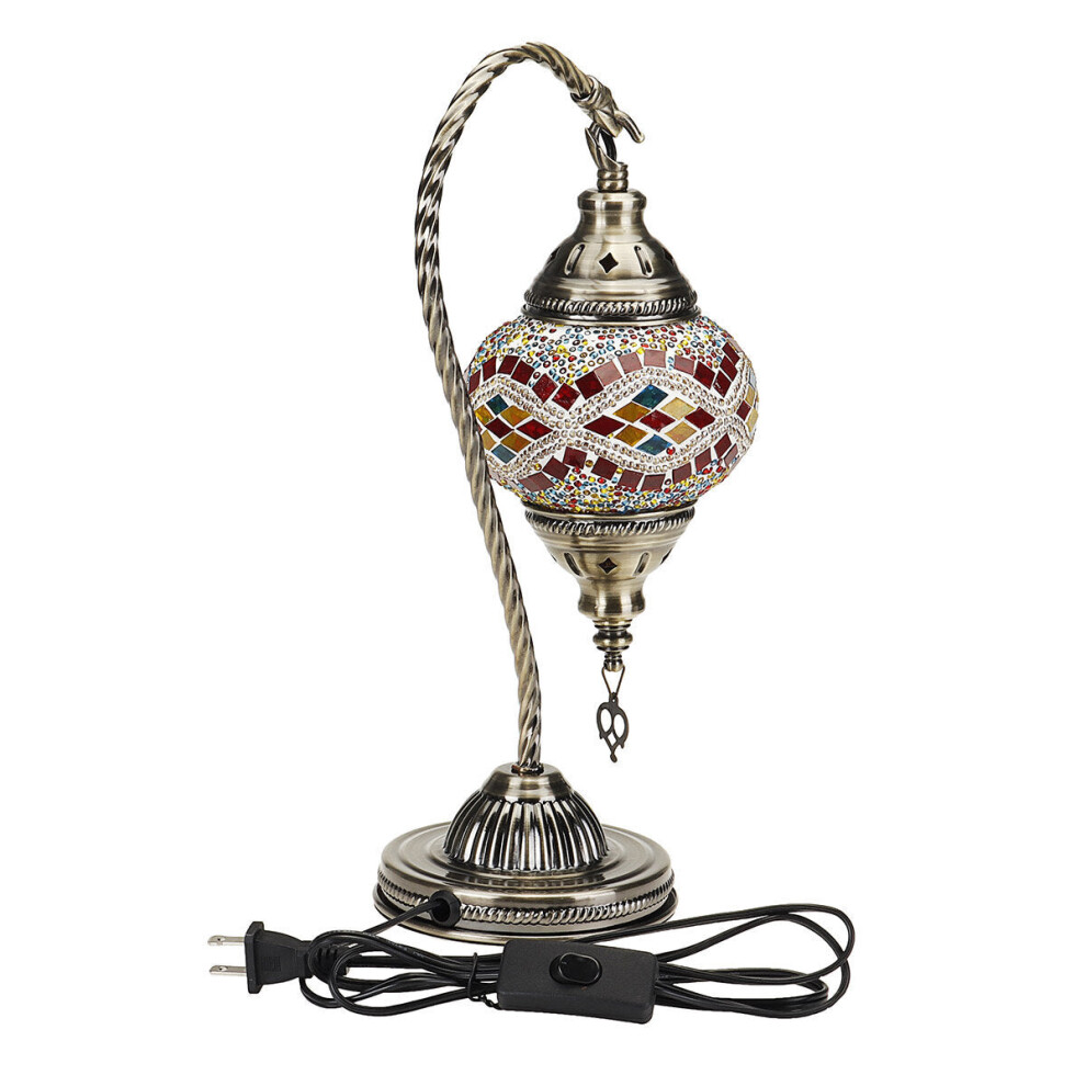 (Type B) 110-240V Retro Turkish Moroccan Romantic Handmade Table Lamp Home Bar Fixture Decor E27