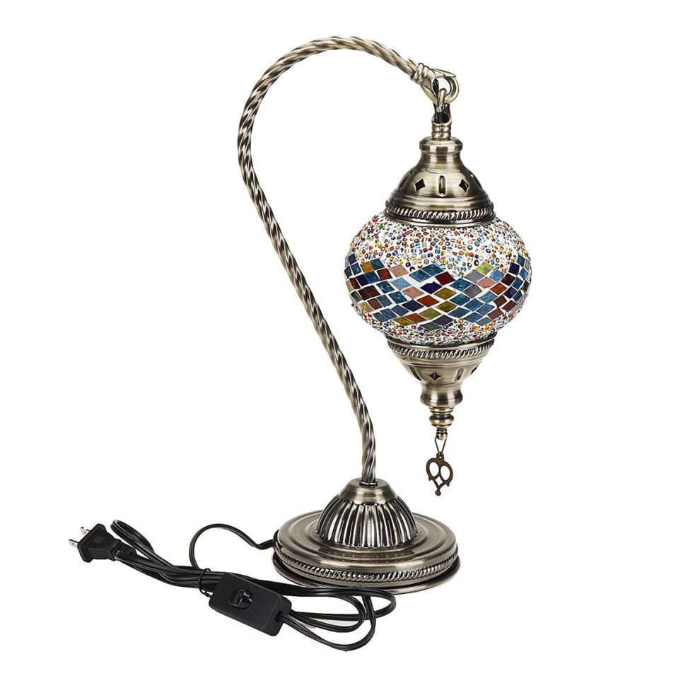 (Type A) 110-240V Retro Turkish Moroccan Romantic Handmade Table Lamp Home Bar Fixture Decor E27
