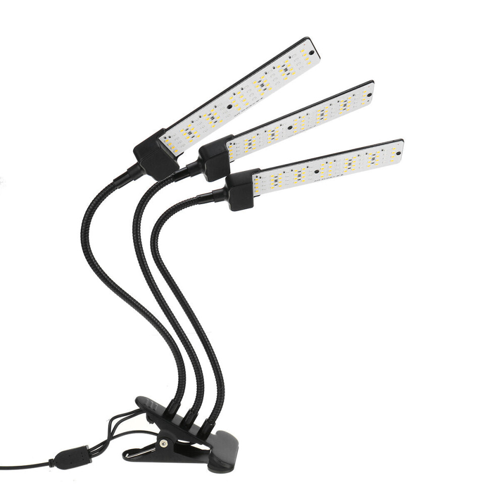 (AU Plug, 3 Heads) 1/2/3/4 Heads USB Plant Grow Light Strip Hydroponic with Securing Clip