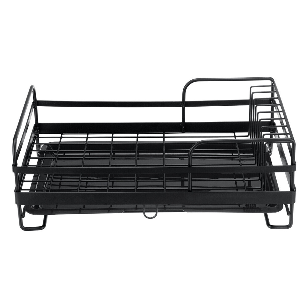 (Black) Drying Tableware Storage Shelf Kitchen Tableware Storage Rack Multifunctional Dish Drain Rack