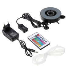 (US Plug) 12 LED Submersible Aquarium Bubble Light Air Stone Fish Tank Pump Lamp Remote Control