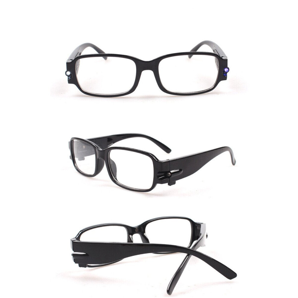 (300°) Multi Strength Reading Glasses LED Man Woman Unisex Eyeglasses Spectacle Diopter Magnifier Light Up Night Presbyopic Glasses