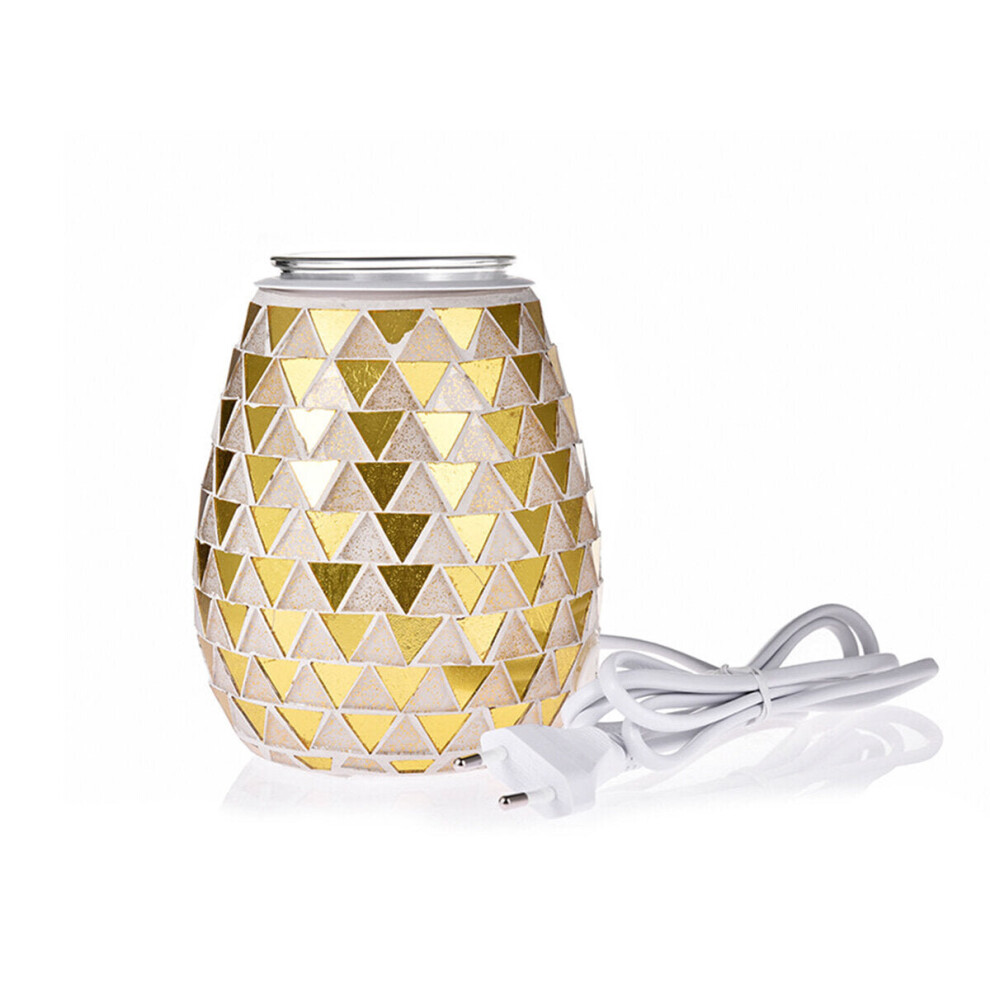 (AU Plug) 3D Glass Electric Aromatherapy Lamp Triangle Pattern Warm White Lights Home Aromatherapy Light