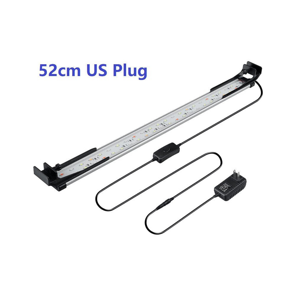 (US Plug) 52CM 48LED Aquarium Fish Tank Light High-bright Double Drainage Water Grass Lamp