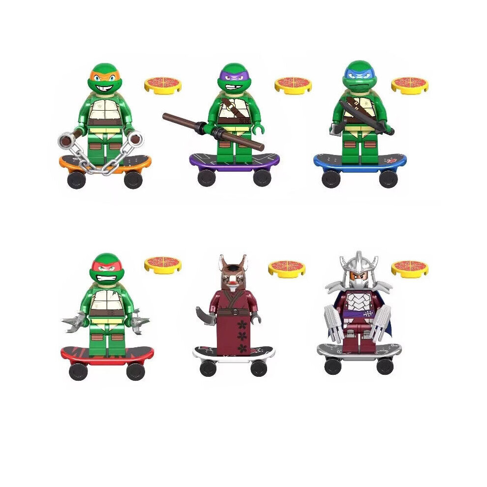 (6PCS A SET) Teenage Mutant Ninja Turtles Building Block Minifigures Toys Fit Lego